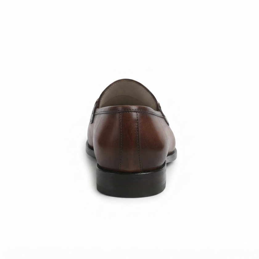 The Valenza Handcrafted Dark Brown Leather Tassel Loafers with buckle detailing for Men
