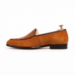 The Armano Handcrafted Cognac Suede & Croc-Embossed Leather Penny Loafers for Men