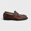 The Bellarivo Handcrafted Chestnut Croc-Embossed Leather Horsebit Loafers for Men