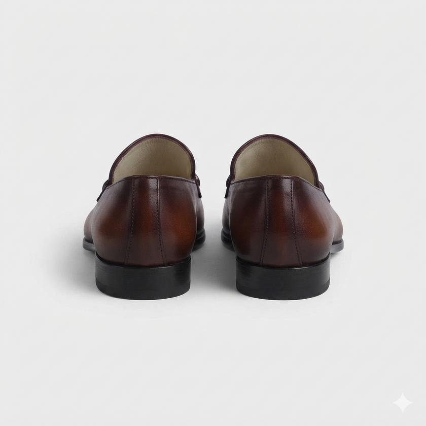 The Bellarivo Handcrafted Chestnut Croc-Embossed Leather Horsebit Loafers for Men