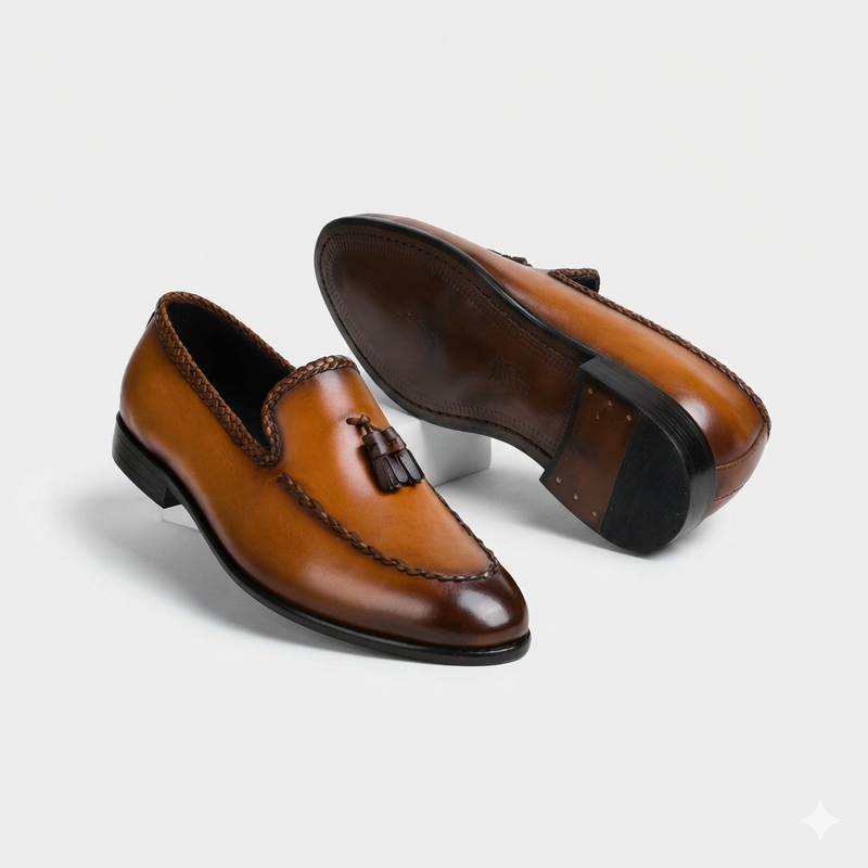 Bellmont cognac leather loafers for men