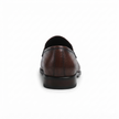 The Valenza Croco Embossed Brown Leather Loafers with Intricate Woven Vamp Detailing and Elegant Gold Buckle Accents for Men