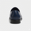 The Monteluce Handcrafted Midnight Navy Croc-Embossed Leather Penny Loafers for Men