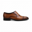 The Valerio Handcrafted Cognac Leather Cap-Toe Brogue Loafers for Men