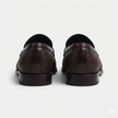 The Ravello Handcrafted Dark Brown Woven Leather Penny Loafers with Apron Toe for Men