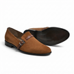 Montelupo tan suede monk strap shoes for men