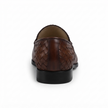 The Rimini Handcrafted Chestnut Leather Braided Tassel Loafers with Woven Heel for Men