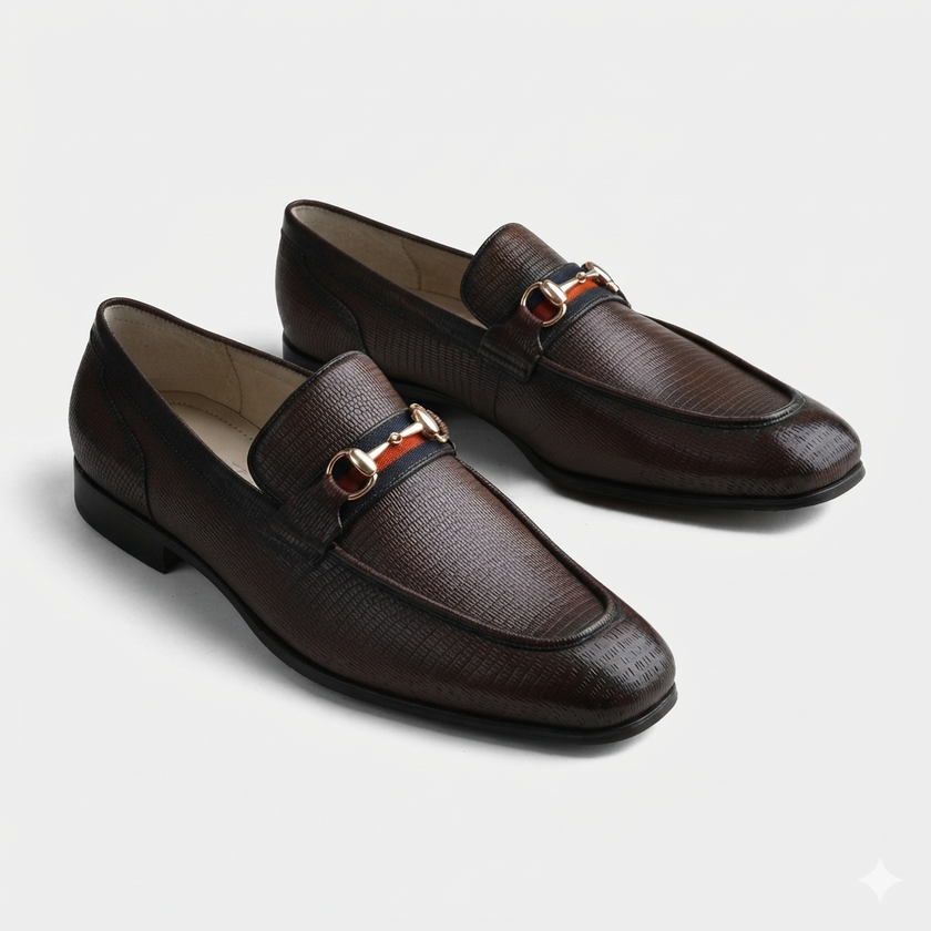 Torino brown leather loafers for men