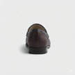 The Torino Signature Brown Textured Leather Loafers with Polished Gold Tone Horsebit Hardware and Refined Apron Stitching for Men
