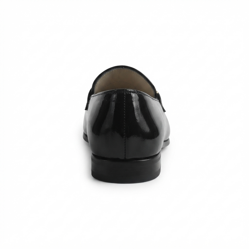 The Windsor Royale Gloss Leather Loafers with Signature Gold Bar Hardware and Sleek Contemporary Silhouette for Men