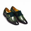 Verona navy suede double monk strap shoes for men