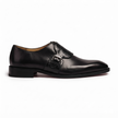 The Verona Noir  Handcrafted Black Leather Monk Strap Shoes with Crocodile-Embossed Leather Detailing for Men