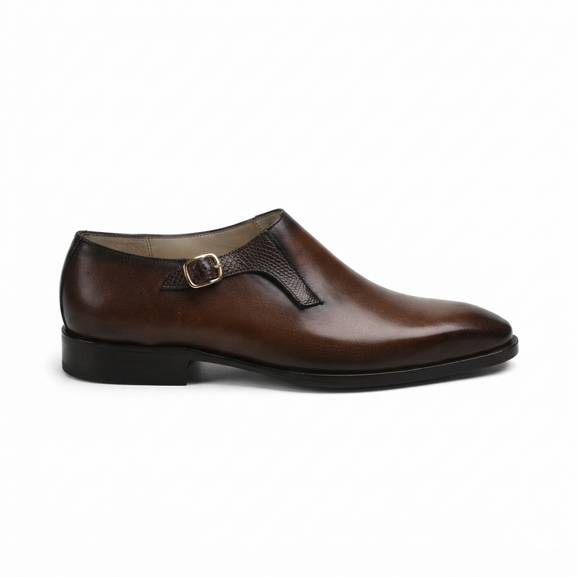 The Classic Brown Leather Monk Strap Formal Shoes for Men