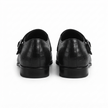 The Milano Noir Double Monk Strap Shoes – Black Crocodile-Embossed Leather Monk Straps with Elegant Silver Tone Buckles and Refined Suede Detailing for Men