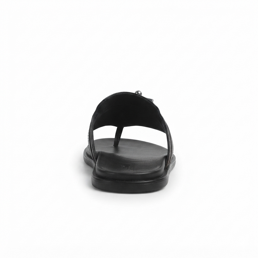 The Siena Espresso Handcrafted Dark Brown Leather Toe-Loop Sandals for Men