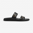 The Milano Nero Handcrafted Black Leather Double Strap Sandals for Men