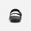 The Milano Nero Handcrafted Black Leather Double Strap Sandals for Men