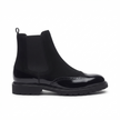 The Cammello Brogue Chelsea Boot for Men Black Suede Polished Toe Chunky Lug Sole