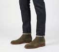 The Cammello Handcrafted Olive Suede Chelsea Boot for Men
