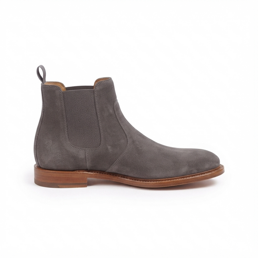 The Cammello Handcrafted Grey Suede leather Chelsea Boots for Men