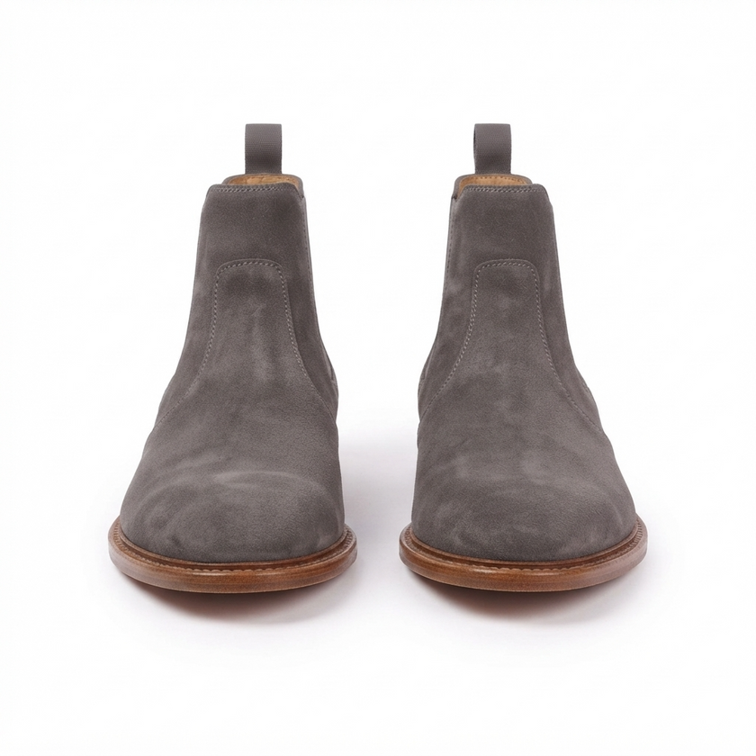 The Cammello Handcrafted Grey Suede leather Chelsea Boots for Men