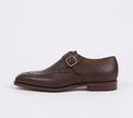 The Carmina Handcrafted Brown Leather Monk Straps with Buckle Detail Men