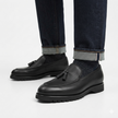 The Rimini Chunky Handcrafted Black Leather Lug Sole Tassel Loafers for Men