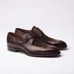 The Arco Handcrafted Dark Brown Buckle Detail Leather Monk Strap for Men