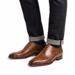 The Firenze Luxe Handcrafted Burnished Brown Leather Derby Shoes for Men