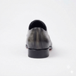 The Monaco Sleek Grey & Black Leather Cap-Toe Oxford Shoes for Men
