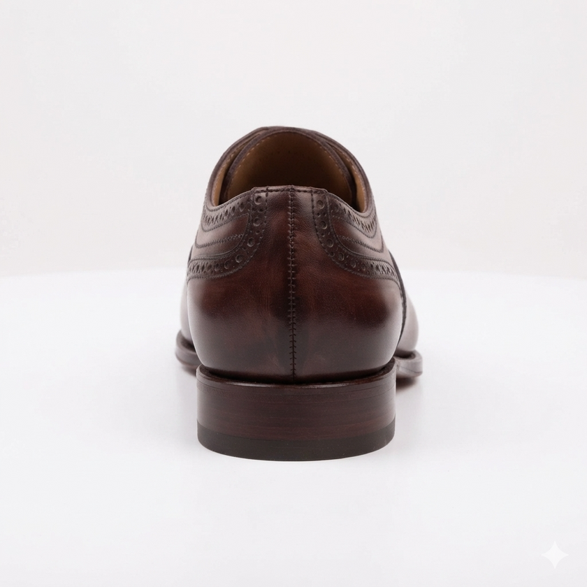 The Oxford Royale Premium Brown Leather Wingtip Brogue Dress Shoes for Men