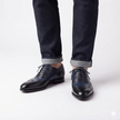 The Fermo Handcrafted Leather Navy & Black Wingtip Brogue Oxford Shoes for Men