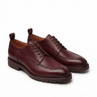 The Lucca Handcrafted Leather Burgundy Derby Lug Sole Shoes for Men