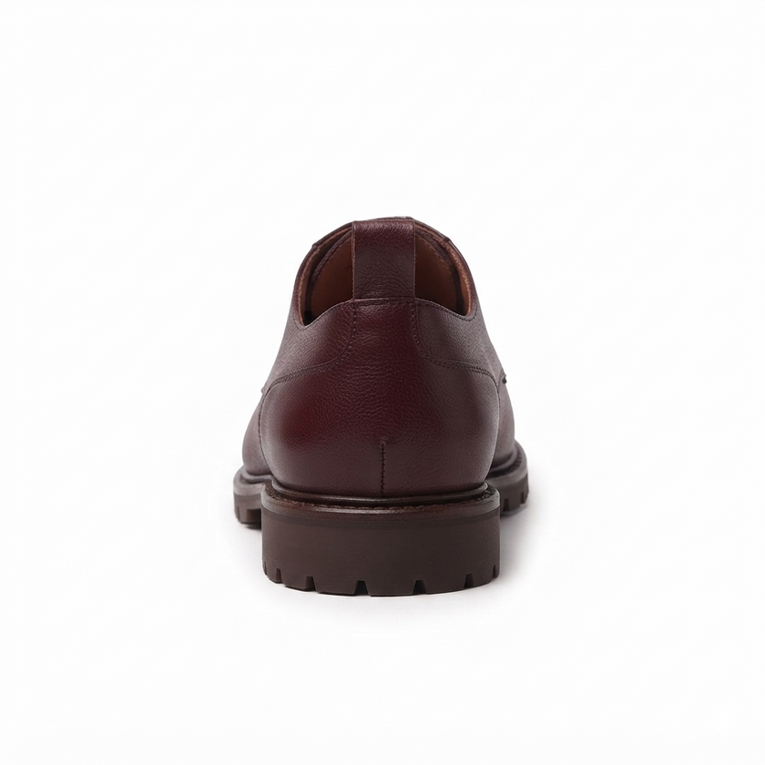 The Lucca Handcrafted Leather Burgundy Derby Lug Sole Shoes for Men