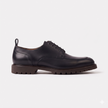 The Lucca Handcrafted Leather Black Lug Sole Derby Shoes for Men
