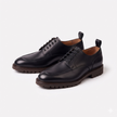 The Lucca Handcrafted Leather Black Lug Sole Derby Shoes for Men