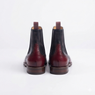 The Rosso Handcrafted Leather Black & Burgundy Chelsea Brogue Boots for Men