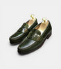 The Molfetta Loafers - Handcrafted Olive Green Glossy Leather Loafers for Men