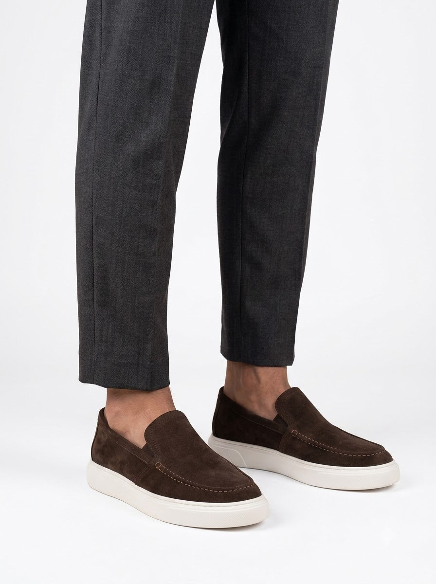 The Portofino Cioccolato Suede Slip-On
