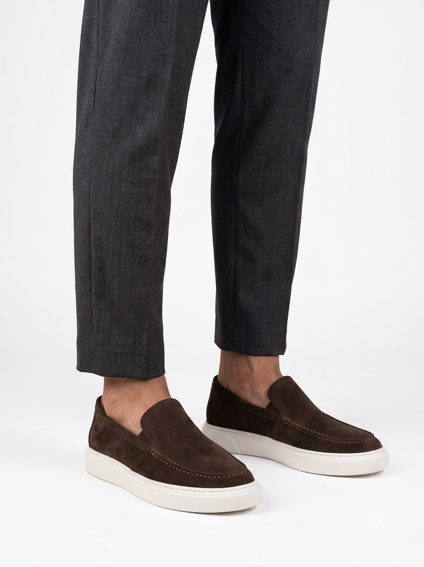 The Portofino Cioccolato Suede Slip-On
