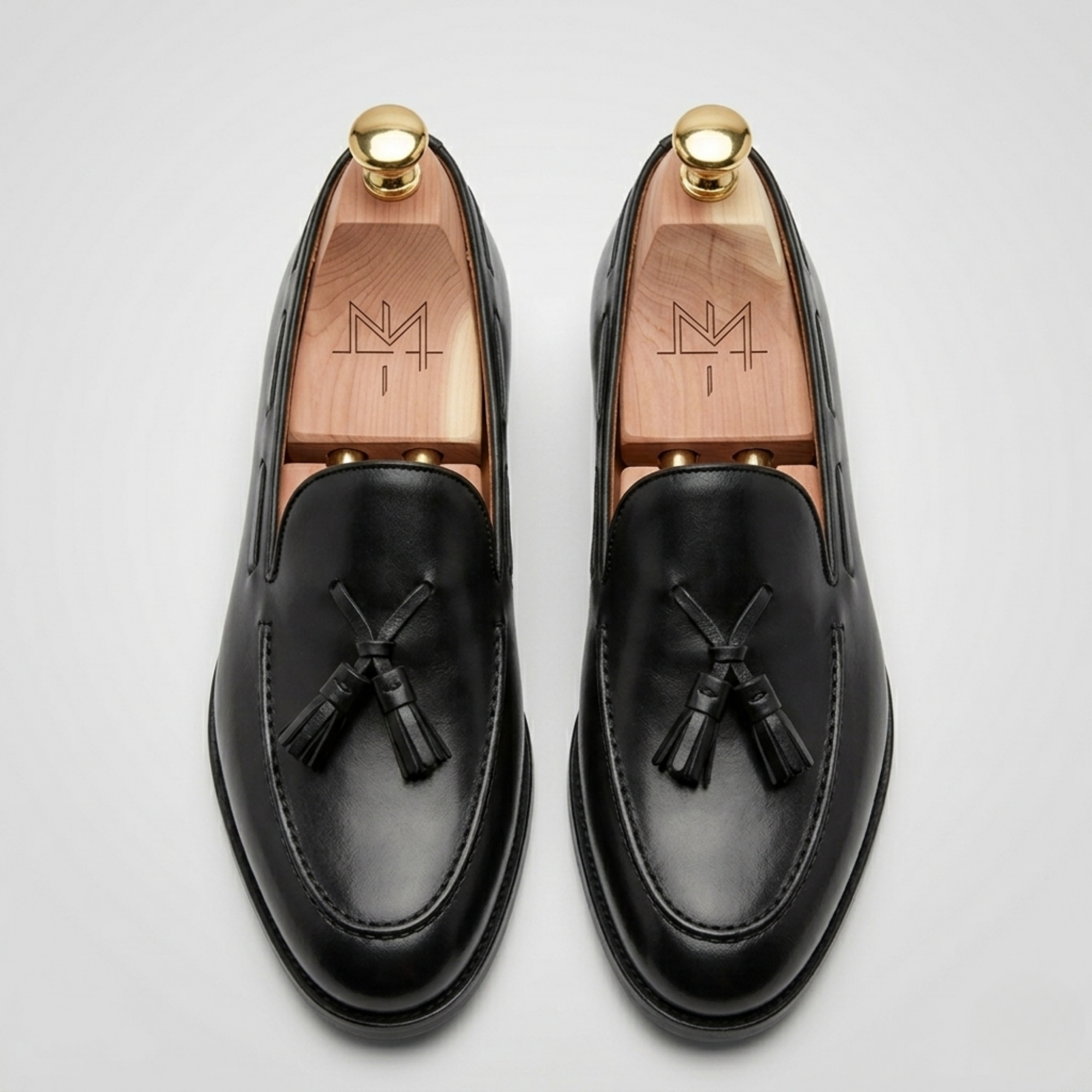 The Rimini Loafers - Handcrafted Black Burnished Leather Loafers for Men