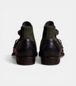 The Rome Triple Monk Straps - Handcrafted Black Calfskin & Forest Green Suede leather Triple Straps for men