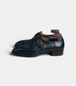 The Foggia Single Monk Straps - Handcrafted Deep Blue Leather Single Monk Straps for men
