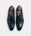 The Foggia Single Monk Straps - Handcrafted Deep Blue Leather Single Monk Straps for men