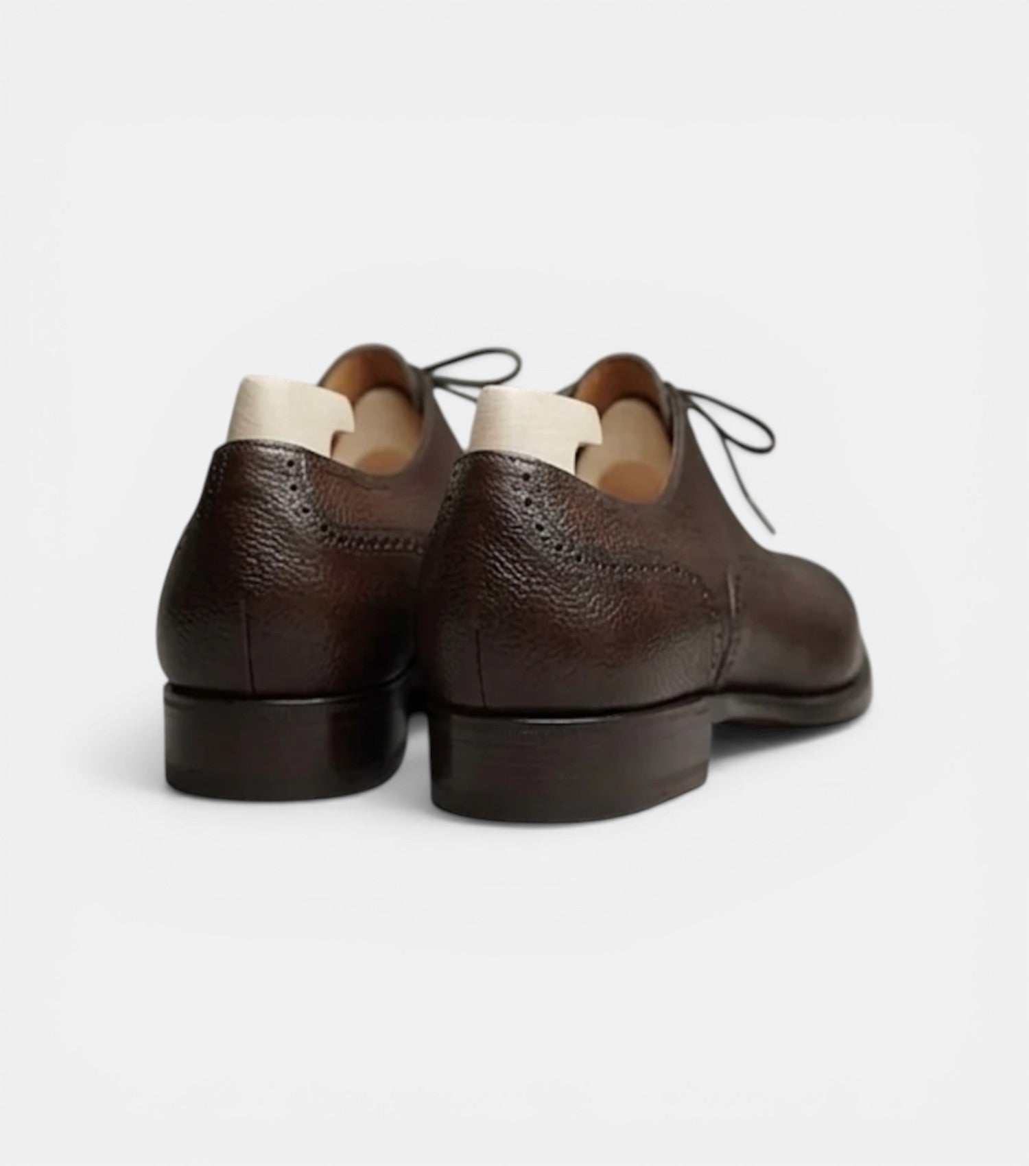The Pavia Oxfords Lace ups - Handcrafted Brown Leather Grained Formal Oxfords for men