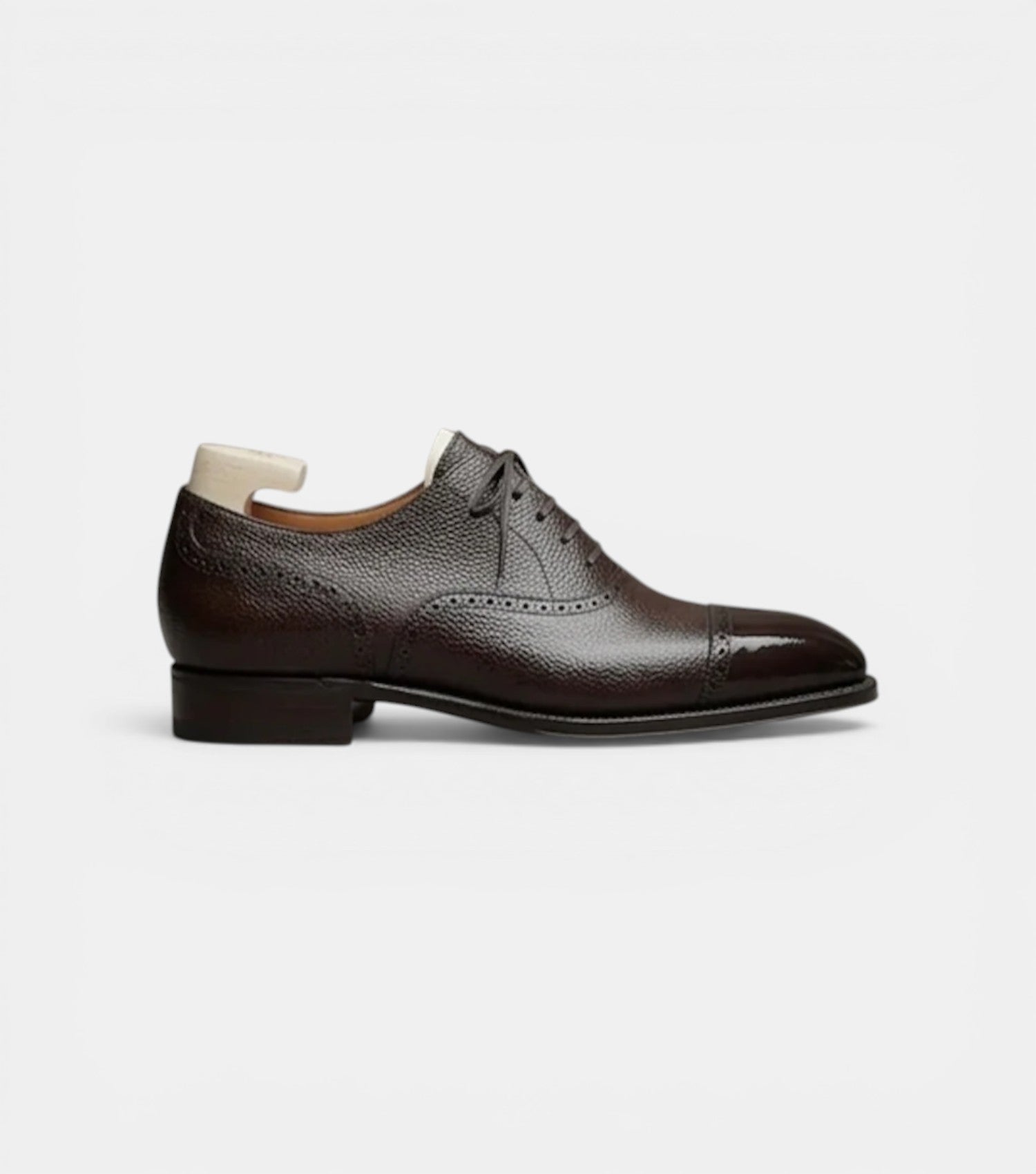 The Pavia Oxfords Lace ups - Handcrafted Brown Leather Grained Formal Oxfords for men