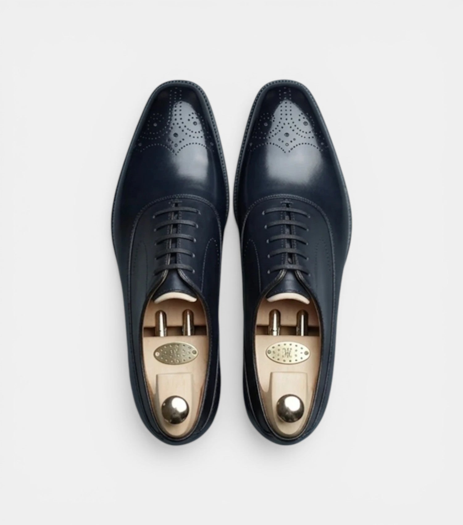 The Siena Oxfords Lace ups - Handcrafted Blue Leather Wingtip Oxfords for Men