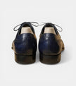 The Arezzo Oxfords Lace ups - Handcrafted Blue Leather Wingtip oxfords for Men