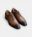 The Sicily Oxfords Lace ups - Handcrafted Brown Leather Wholecut Medallion Oxfords for men