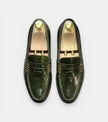 The Molfetta Loafers - Handcrafted Olive Green Glossy Leather Loafers for Men